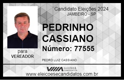 Candidato PEDRINHO CASSIANO 2024 - JAMBEIRO - Eleições