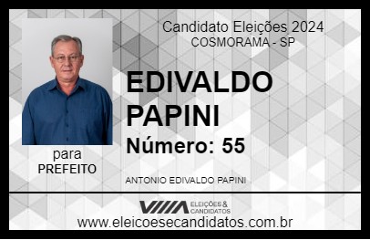 Candidato EDIVALDO PAPINI 2024 - COSMORAMA - Eleições