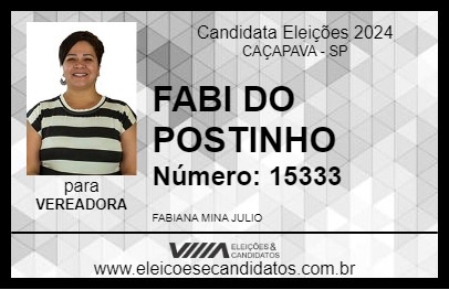 Candidato FABI DO POSTINHO 2024 - CAÇAPAVA - Eleições