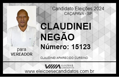 Candidato CLAUDINEI NEGÃO 2024 - CAÇAPAVA - Eleições