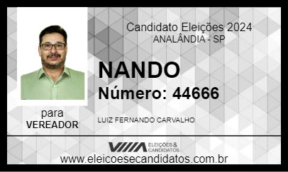 Candidato NANDO 2024 - ANALÂNDIA - Eleições