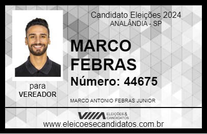 Candidato MARCO FEBRAS 2024 - ANALÂNDIA - Eleições