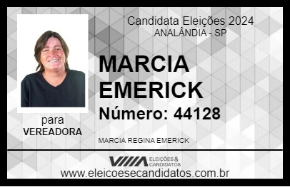 Candidato MARCIA EMERICK 2024 - ANALÂNDIA - Eleições