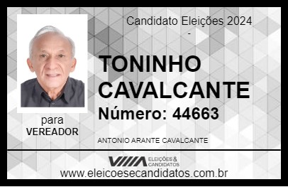 Candidato TONINHO CAVALCANTE 2024 - ANALÂNDIA - Eleições