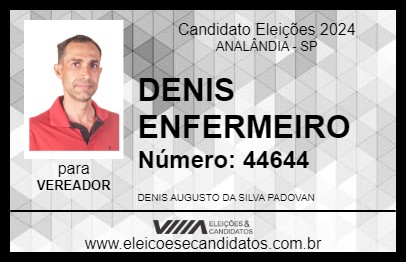 Candidato DENIS ENFERMEIRO 2024 - ANALÂNDIA - Eleições