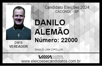 Candidato DANILO ALEMÃO 2024 - CACONDE - Eleições