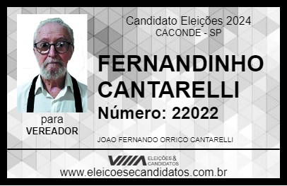 Candidato FERNANDINHO CANTARELLI 2024 - CACONDE - Eleições