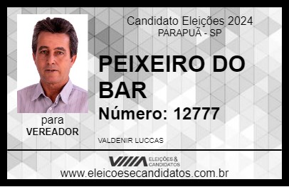 Candidato PEIXEIRO DO BAR 2024 - PARAPUÃ - Eleições