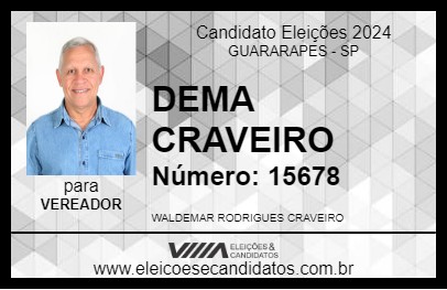 Candidato DEMA CRAVEIRO 2024 - GUARARAPES - Eleições