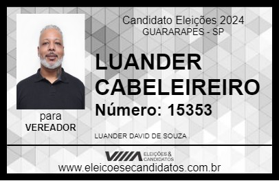 Candidato LUANDER CABELEIREIRO 2024 - GUARARAPES - Eleições