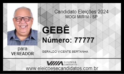 Candidato GEBÊ 2024 - MOGI MIRIM - Eleições