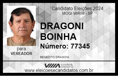 Candidato DRAGONI BOINHA 2024 - MOGI MIRIM - Eleições