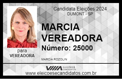 Candidato MARCIA VEREADORA 2024 - DUMONT - Eleições