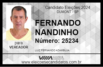 Candidato FERNANDO NANDINHO 2024 - DUMONT - Eleições