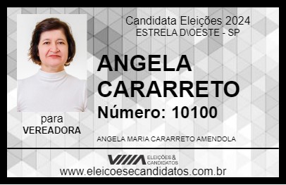 Candidato ANGELA CARARRETO 2024 - ESTRELA D\OESTE - Eleições