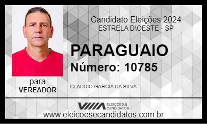 Candidato PARAGUAIO 2024 - ESTRELA D\OESTE - Eleições