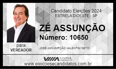 Candidato ZÉ ASSUNÇÃO 2024 - ESTRELA D\OESTE - Eleições