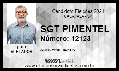 Candidato SGT PIMENTEL 2024 - CAÇAPAVA - Eleições