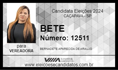 Candidato BETE 2024 - CAÇAPAVA - Eleições