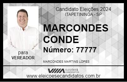 Candidato MARCONDES CONDE 2024 - ITAPETININGA - Eleições