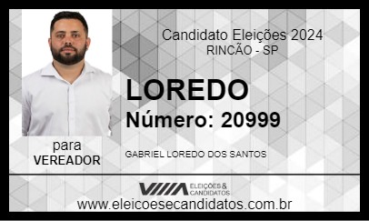 Candidato LOREDO 2024 - RINCÃO - Eleições