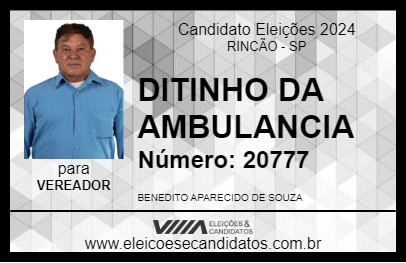 Candidato DITINHO MOTORISTA 2024 - RINCÃO - Eleições