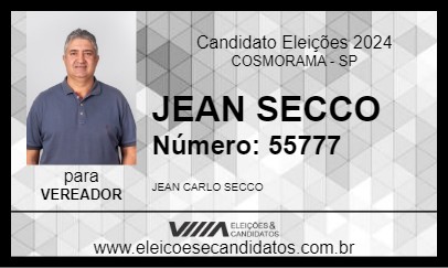 Candidato JEAN SECCO 2024 - COSMORAMA - Eleições