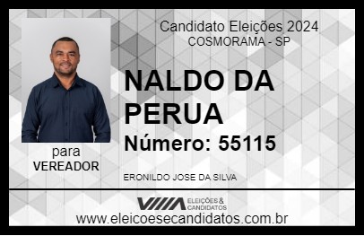 Candidato NALDO DA PERUA 2024 - COSMORAMA - Eleições