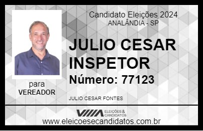 Candidato JULIO CESAR INSPETOR 2024 - ANALÂNDIA - Eleições