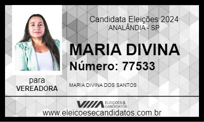 Candidato MARIA DIVINA 2024 - ANALÂNDIA - Eleições