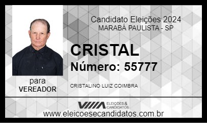 Candidato CRISTAL 2024 - MARABÁ PAULISTA - Eleições