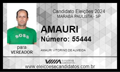 Candidato AMAURI 2024 - MARABÁ PAULISTA - Eleições