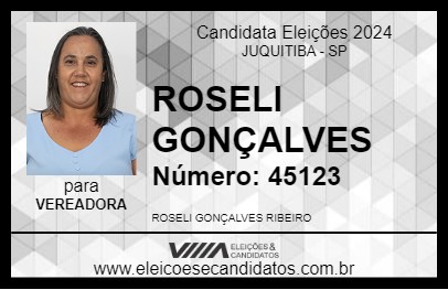 Candidato ROSELI GONÇALVES 2024 - JUQUITIBA - Eleições