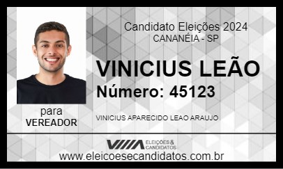 Candidato VINICIUS LEÃO 2024 - CANANÉIA - Eleições