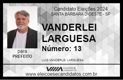 Candidato VANDERLEI LARGUESA 2024 - SANTA BÁRBARA D\OESTE - Eleições