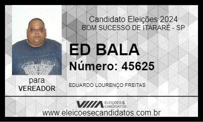 Candidato ED BALA 2024 - BOM SUCESSO DE ITARARÉ - Eleições