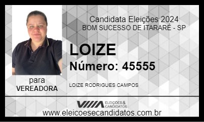 Candidato LOIZE 2024 - BOM SUCESSO DE ITARARÉ - Eleições