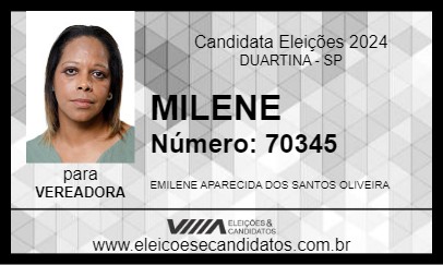 Candidato MILENE 2024 - DUARTINA - Eleições