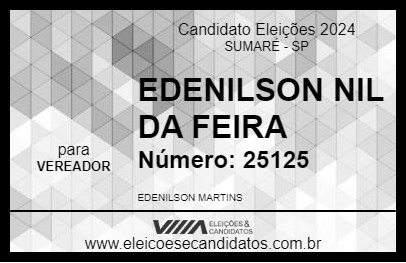 Candidato EDENILSON NIL DA FEIRA 2024 - SUMARÉ - Eleições