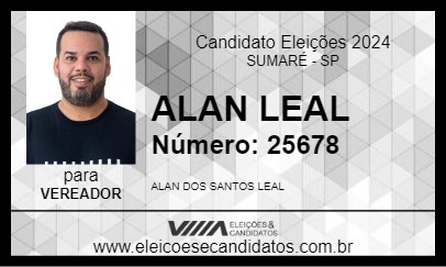 Candidato ALAN LEAL 2024 - SUMARÉ - Eleições