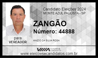 Candidato ZANGÃO 2024 - MONTE AZUL PAULISTA - Eleições