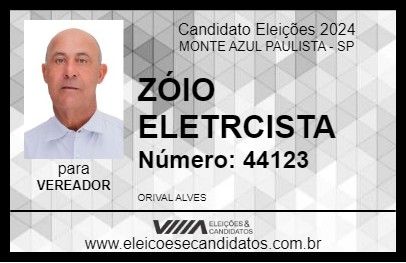 Candidato ZÓIO ELETRICISTA 2024 - MONTE AZUL PAULISTA - Eleições