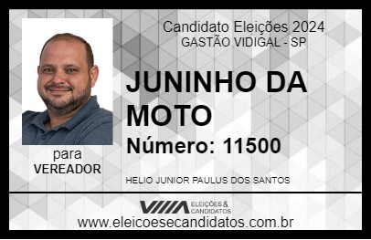 Candidato JUNINHO DA MOTO 2024 - GASTÃO VIDIGAL - Eleições