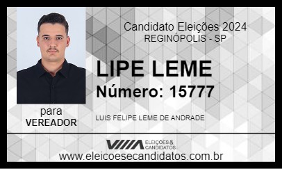 Candidato LIPE LEME 2024 - REGINÓPOLIS - Eleições