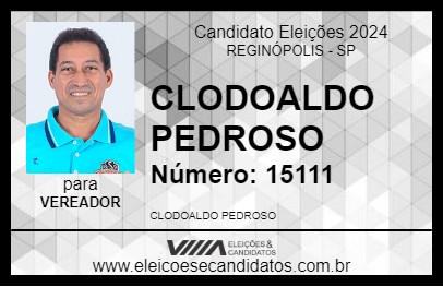 Candidato CLODOALDO PEDROSO 2024 - REGINÓPOLIS - Eleições