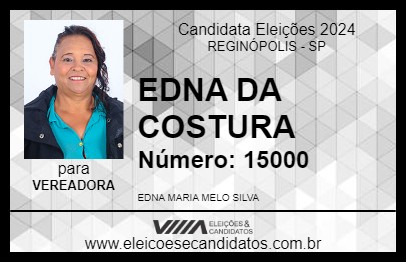 Candidato EDNA DA COSTURA 2024 - REGINÓPOLIS - Eleições