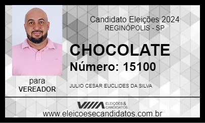 Candidato CHOCOLATE 2024 - REGINÓPOLIS - Eleições