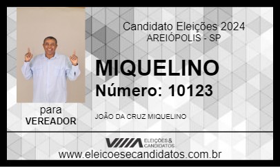 Candidato MIQUELINO 2024 - AREIÓPOLIS - Eleições