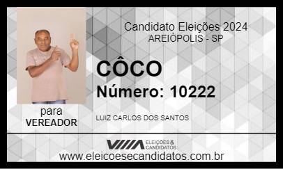 Candidato CÔCO 2024 - AREIÓPOLIS - Eleições