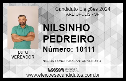 Candidato NILSINHO PEDREIRO 2024 - AREIÓPOLIS - Eleições